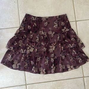 Purple flowery print Ralph Lauren tiered skirt